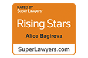 Rated by Super Lawyers - Rising Stars - Alice Bagirova - Badge